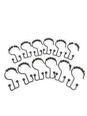 Shower Curtain Rings Double Glide Rustproof Bronze Set Of 12 Smooth Bead Design